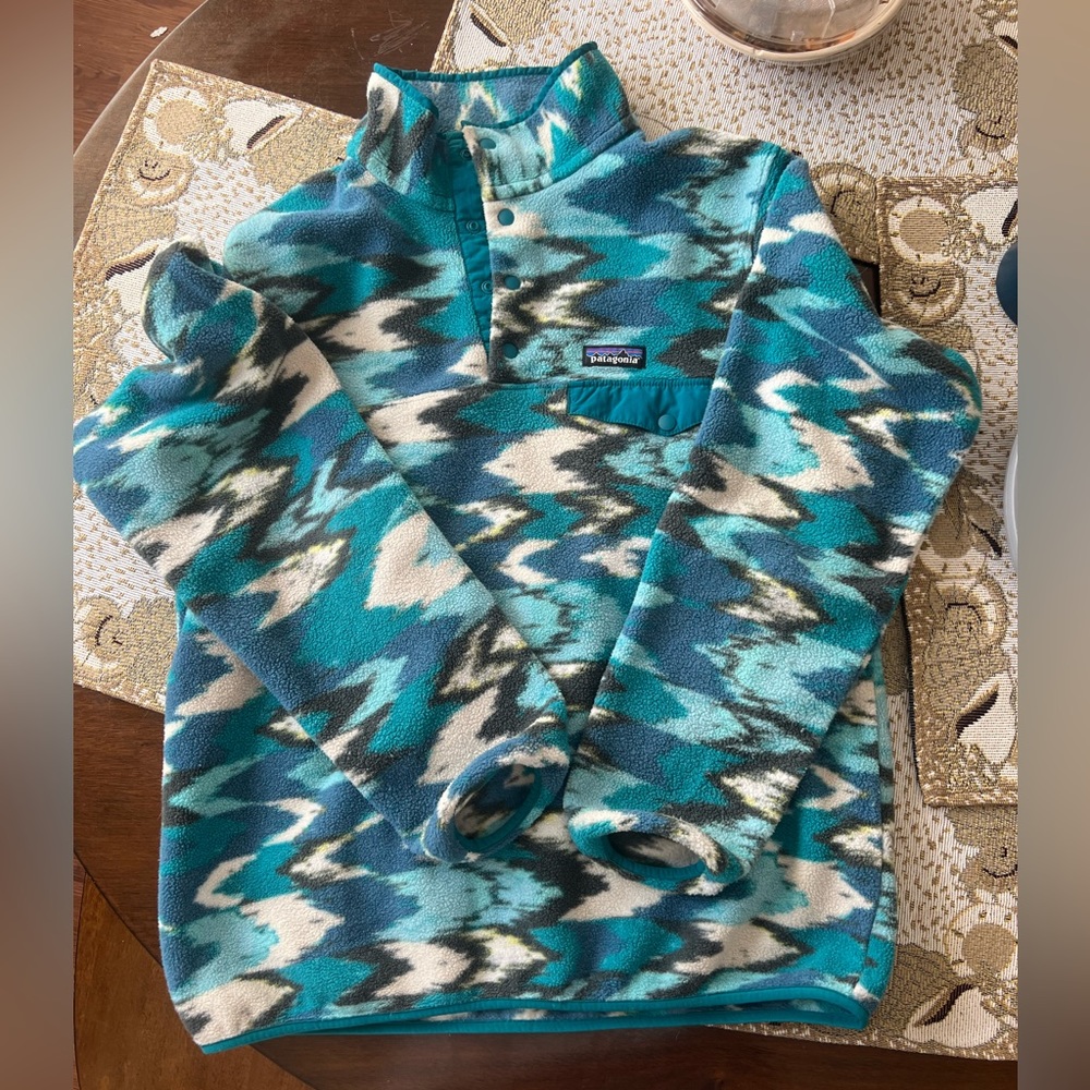 Trout Tales Elwha Blue Snaps Sweater Women's Large